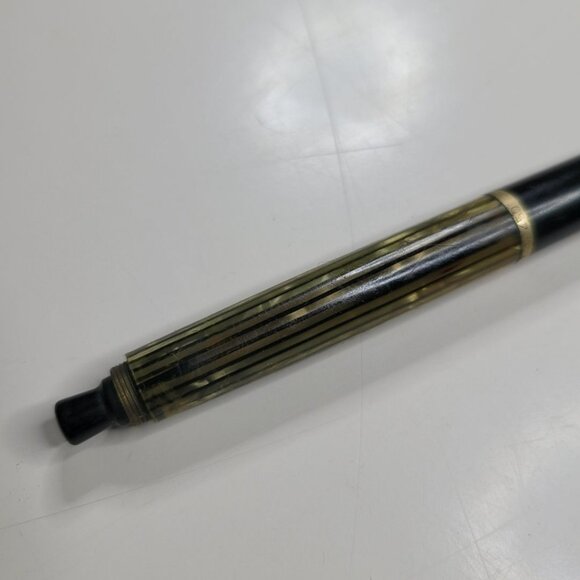 Pelikan‎ Fountain Pen Tortoise Brown Stripe Case Mechanical Pencil Zip Vintage - Picture 11 of 16